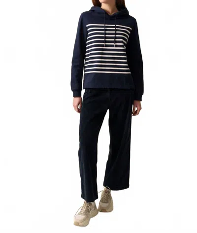 Saint James Norah Striped Hoodie In Amiral/ecume In Multi