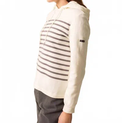 Saint James Norah Striped Hoodie In Ecume/gris In Multi
