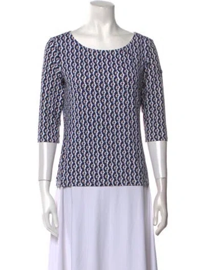Pre-owned Saint James Nylon Printed Top In Blue