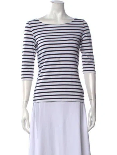Pre-owned Saint James Nylon Striped Top In Blue/white