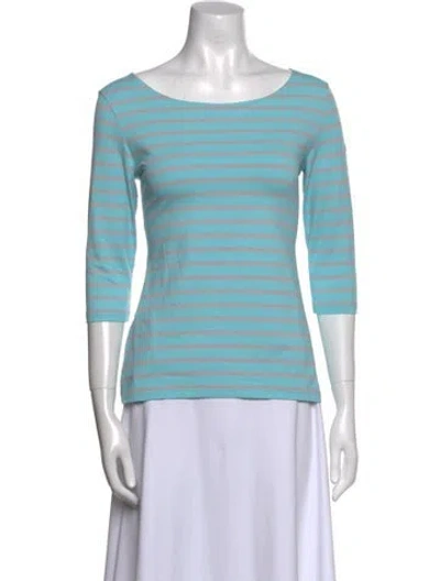 Pre-owned Saint James Nylon Striped T-shirt W/ Tags In Blue