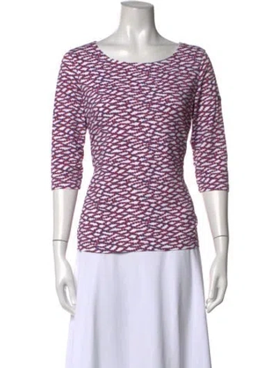 Pre-owned Saint James Patterned Scoop Neck Top In Red