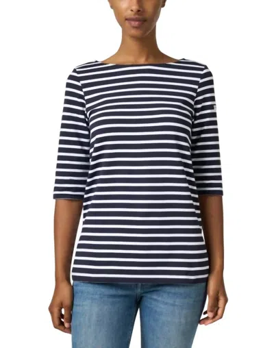 Saint James Striped Cotton Boat Neck T-shirt In Multi
