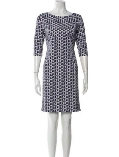 Pre-owned Saint James Printed Mini Dress In Blue/brown/white