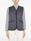 Saint James Quilted Buttoned Gilet In Gray