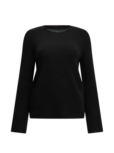 Saint James Ribbed-knit Wool Sweater In Black