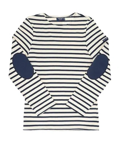 Saint James Round-neck Striped T-shirt In Blue