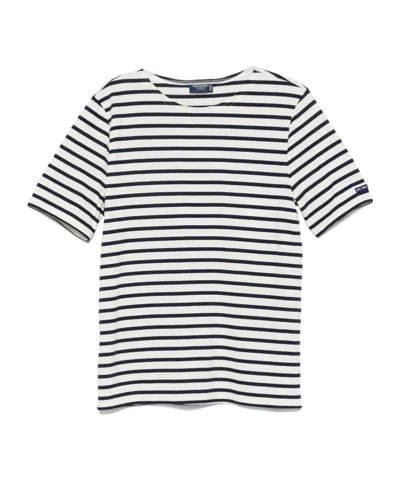 Saint James Round-neck Striped T-shirt In White