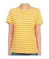 Saint James Round-neck Striped T-shirt In Orange