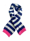 Saint James Sarrans Scarf In White/blue/ Neon Pink