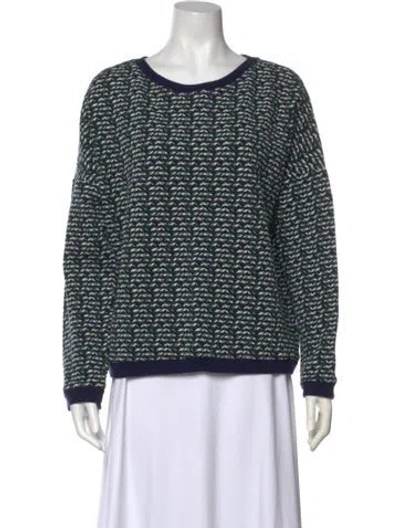 Pre-owned Saint James Scoop Neck Long Sleeve Sweatshirt In Green