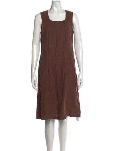 Pre-owned Saint James Square Neckline Knee-length Dress In Brown