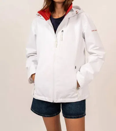 Saint James Ste Donna Rainjacket In White/orange