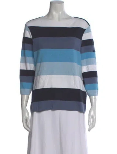 Pre-owned Saint James Striped Bateau Neckline Sweater In Multi
