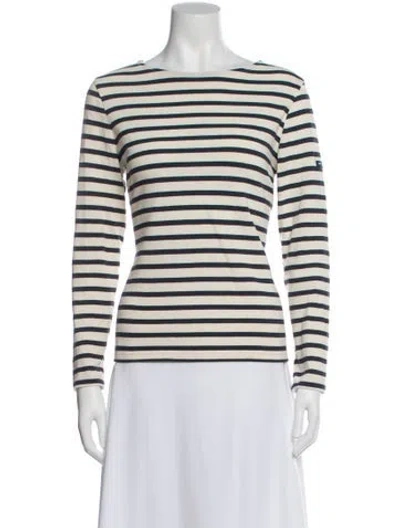 Pre-owned Saint James Striped Bateau Neckline Top