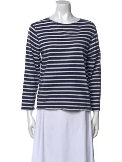 Pre-owned Saint James Striped Bateau Neckline Top In Multi