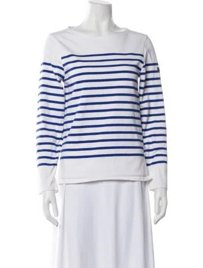 Pre-owned Saint James Striped Bateau Neckline Top In Multi