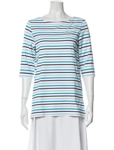 Pre-owned Saint James Striped Bateau Neckline Top In Multi