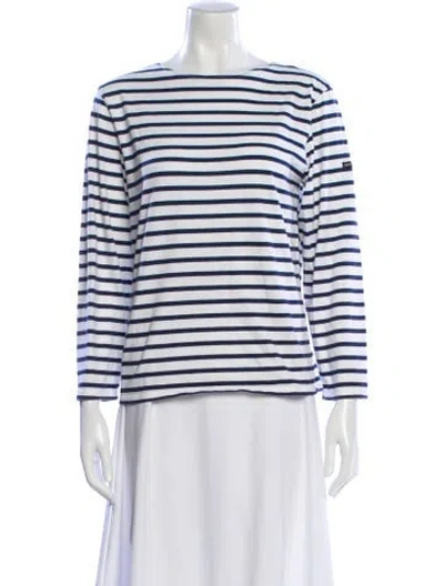 Pre-owned Saint James Striped Bateau Neckline Top In Multi