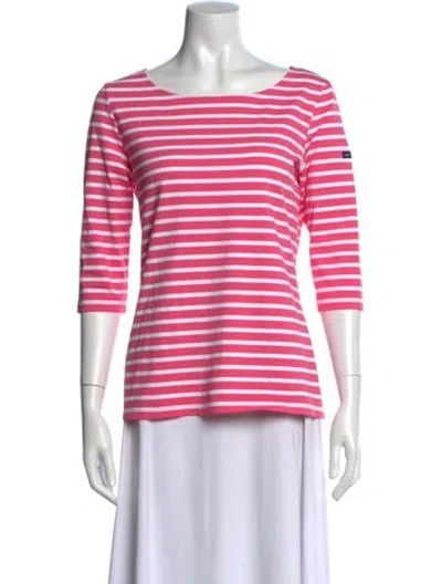 Pre-owned Saint James Striped Bateau Neckline Top In Multi