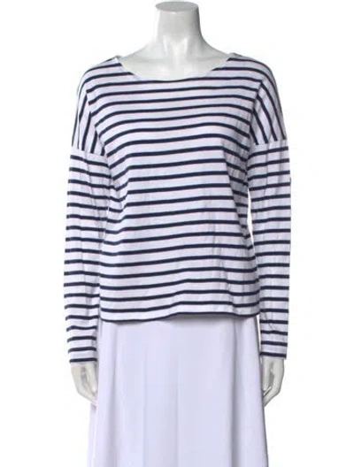 Pre-owned Saint James Striped Bateau Neckline Top In Multi