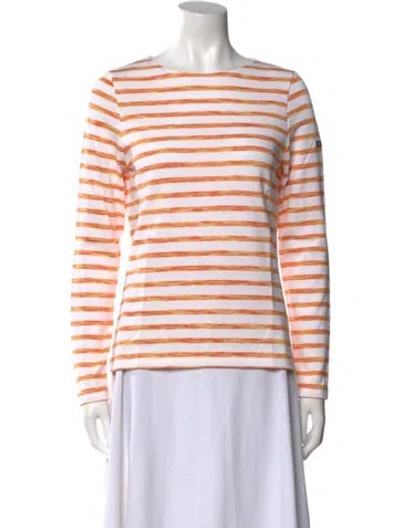 Pre-owned Saint James Striped Bateau Neckline Top In Multi