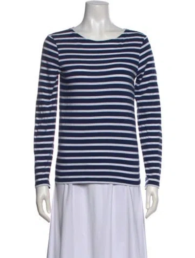 Pre-owned Saint James Striped Bateau Neckline Top In Multi