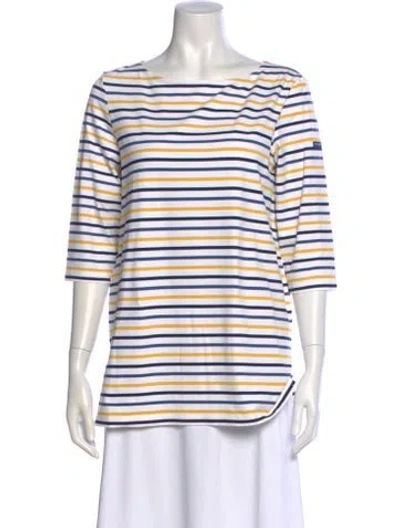 Pre-owned Saint James Striped Bateau Neckline Top In Multi