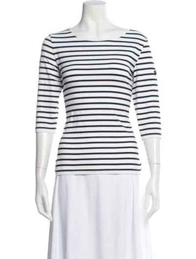 Pre-owned Saint James Striped Bateau Neckline Top In Multi