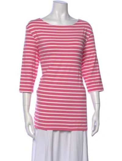 Pre-owned Saint James Striped Bateau Neckline Top In Multi