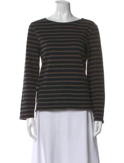 Pre-owned Saint James Striped Bateau Neckline Top In Multi