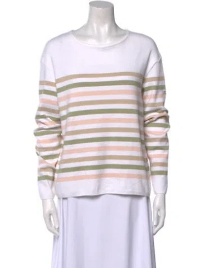 Pre-owned Saint James Striped Bateau Neckline Top In Purple