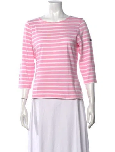 Pre-owned Saint James Striped Bateau Neckline Top In White