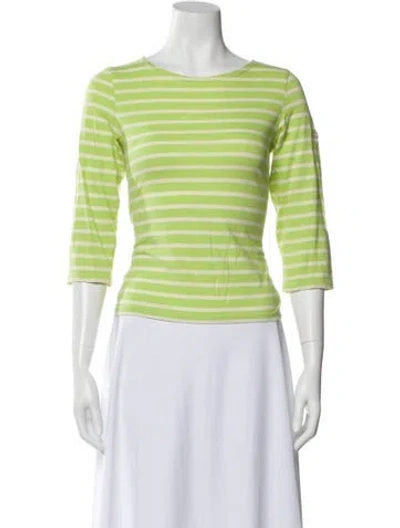 Pre-owned Saint James Striped Bateau Neckline Top In Yellow