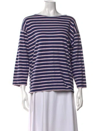 Pre-owned Saint James Striped Bateau Neckline T-shirt In Blue/pink