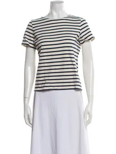 Pre-owned Saint James Striped Bateau Neckline T-shirt In Neutral