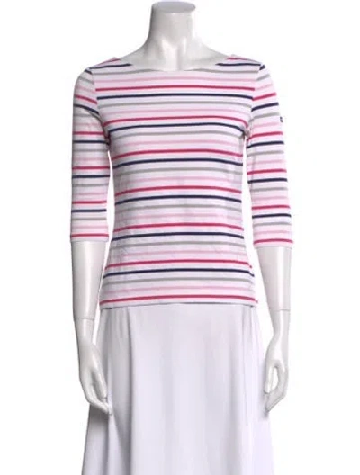 Pre-owned Saint James Striped Bateau Neckline T-shirt In Neutral