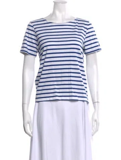 Pre-owned Saint James Striped Bateau Neckline T-shirt In Neutral