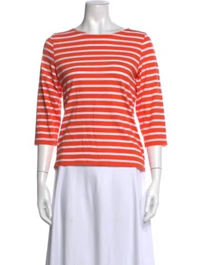 Pre-owned Saint James Striped Bateau Neckline T-shirt In Red/white