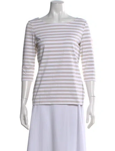 Pre-owned Saint James Striped Bateau Neckline T-shirt W/ Tags In White