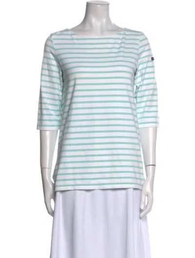Pre-owned Saint James Striped Bateau Neckline T-shirt In White