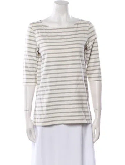 Pre-owned Saint James Striped Bateau Neckline T-shirt In White