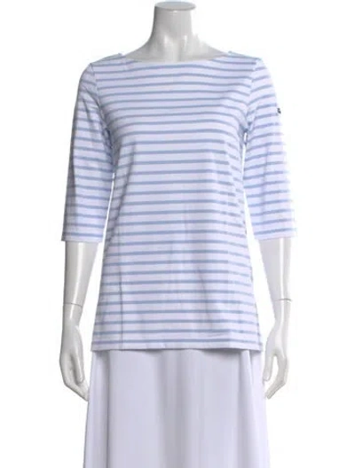 Pre-owned Saint James Striped Bateau Neckline T-shirt In White
