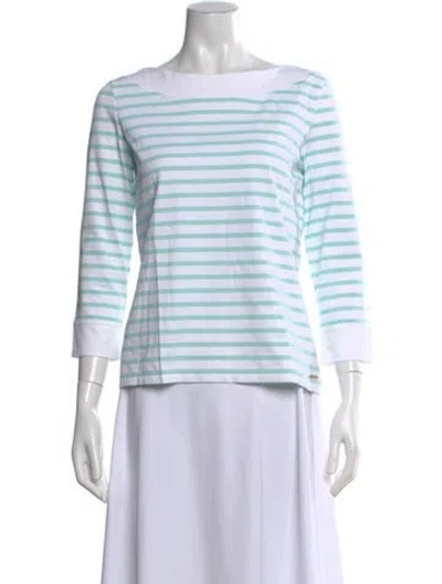 Pre-owned Saint James Striped Bateau Neckline T-shirt In White