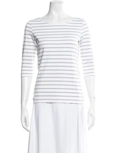 Pre-owned Saint James Striped Bateau Neckline T-shirt In White