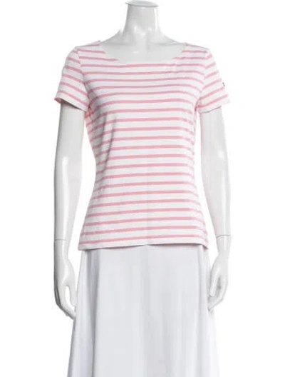 Pre-owned Saint James Striped Bateau Neckline T-shirt In White