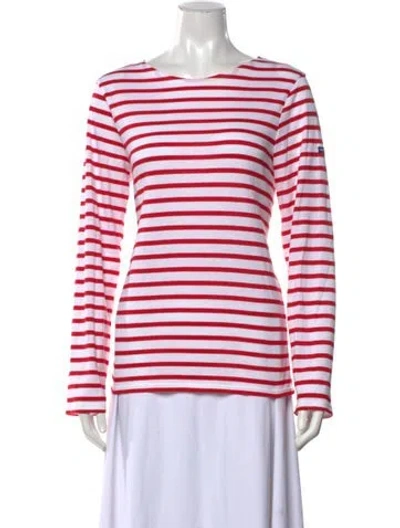 Pre-owned Saint James Striped Bateau Neckline T-shirt In White