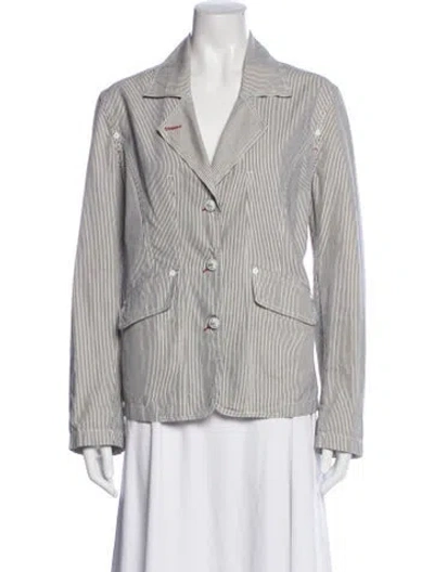 Pre-owned Saint James Striped Blazer In Gray