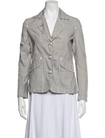 Pre-owned Saint James Striped Blazer In Grey
