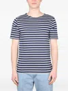 Saint James Striped Cotton T-shirt In Blue